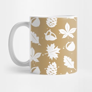 Graphic Nature Pattern on Brown Background Mug